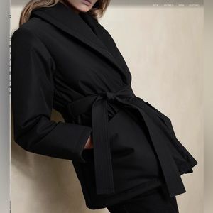 BANANA REPUBLIC black wrap puffer coat